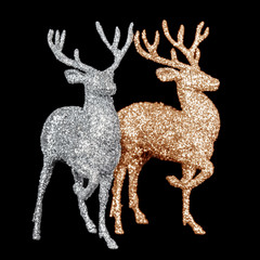 Winter christmas card with deer (elk) 