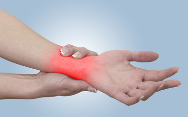 Acute pain in a woman wrist