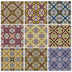 Zimbabwe textile pattern set, seamless