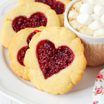 Homemade Cookies with Heart-Shaped Center