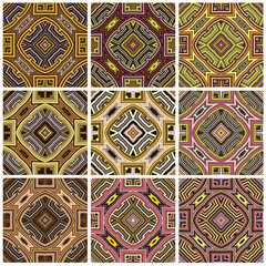 Zimbabwe textile pattern set, seamless