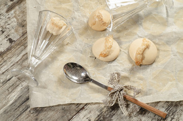 Meringue on baking paper