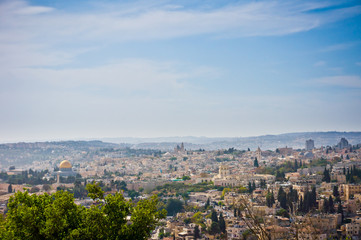 Fototapeta na wymiar Beautiful view of Jerusalem city, Israel