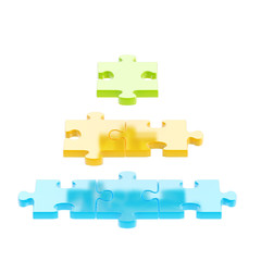 Pyramid made of puzzle pieces isolated