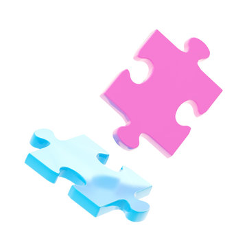 Two puzzle pieces composition