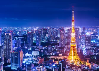 Foto op Canvas Tokyo Tower and Skyline © SeanPavonePhoto