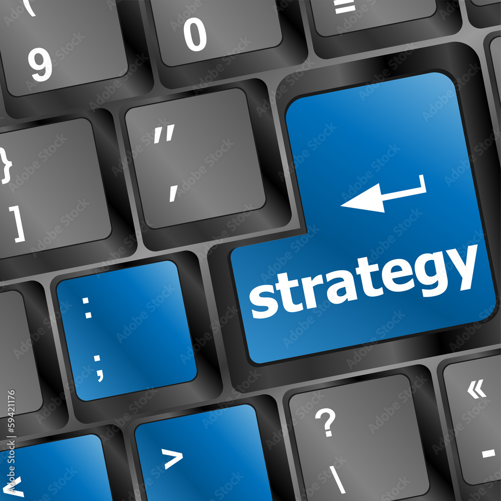 Poster strategy button on keyboard key button