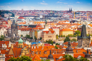 Prague downtown panorama