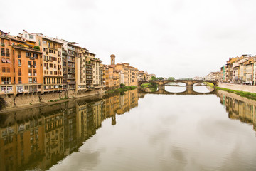 Tourists on Bridge Over the Arno