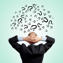 Back view of businessman