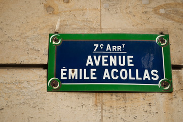 avenue emile Acollas à paris 7ièm