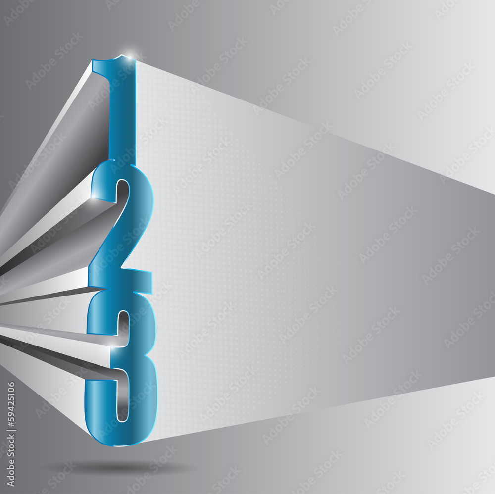 Poster Vector 3D background with 1 2 3 steps and place for text content