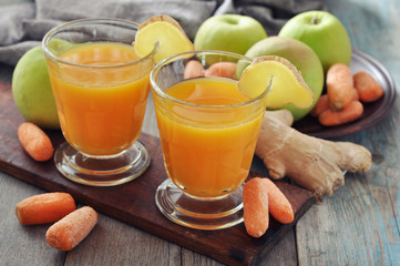 Apple and carrot juice with ginger