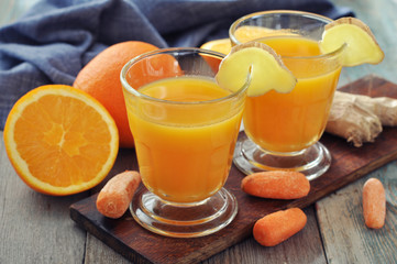 Orange and carrot juice with ginger