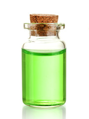 Bottle with basics oil isolated on white