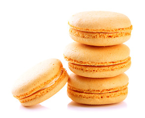 Gentle macaroons isolated on white