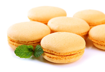 Gentle macaroons isolated on white