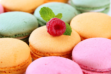 Gentle macaroons close-up