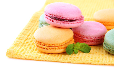 Gentle macaroons isolated on white