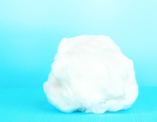 Wadding on blue background