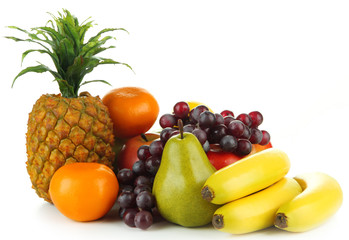 Tasty fruits isolated on white