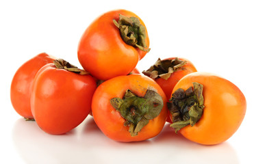 Ripe persimmons isolated on white