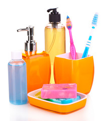 Bathroom set isolated on white