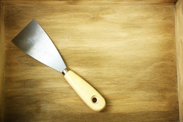 Instrument in wooden box, close up