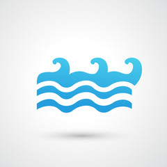 blue wave icon vector