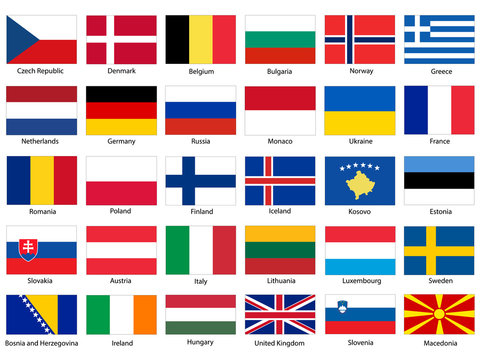 Flags of Europe Vector Set