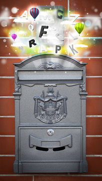 Post box with colorful letters