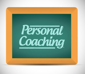 Obraz premium personal coaching message written on a blackboard