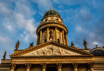 Fototapeta na wymiar German Cathedral on Gendarmenmarkt Square in Berlin, Germany