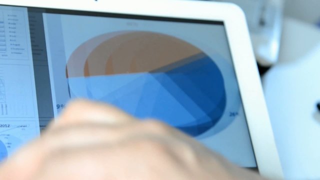 Finger wischen &uuml;ber Tablet