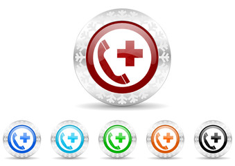 Fototapeta premium emergency call icon christmas vector set