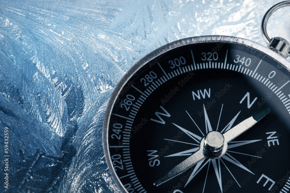 Canvas Prints compass on ice