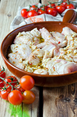 Fresh chicken marinated