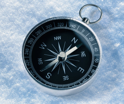 Compass on snow