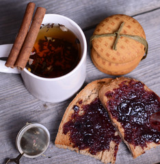 bread with jam for breakfast