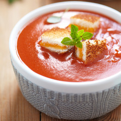 tomato soup in a bowl