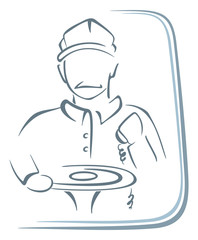 Truck driver inside vehicle