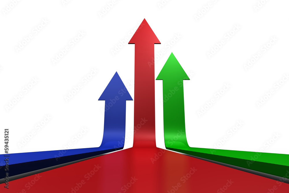 Poster colourful arrows pointing up