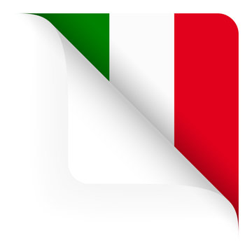 Papier - Ecke oben gerundet - Länderflagge Italien