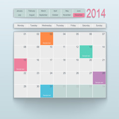 Calendar design. December