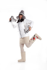 beautiful woman with skates