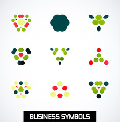 Abstract geometric business symbols. Icon set