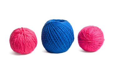 Thread knitting on a white background