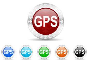 gps icon christmas vector set