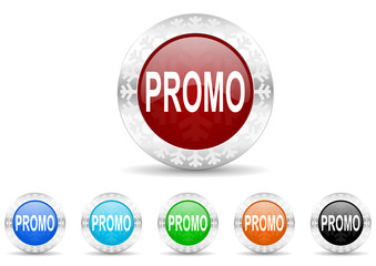 promo icon christmas vector set