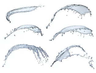 Gordijnen pure water splash collection isolated on white background © mitev